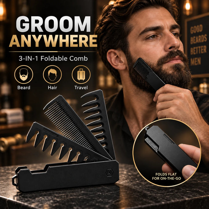 Balvetti 3-in-1 Foldable Grooming Comb