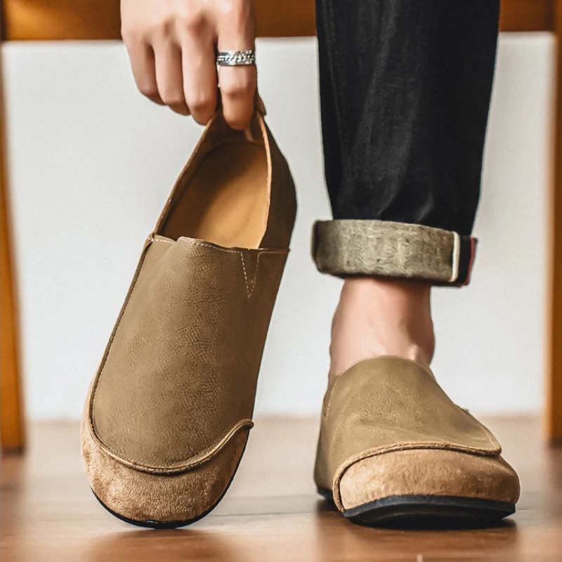 Lucente Suede & Leather Slip-Ons