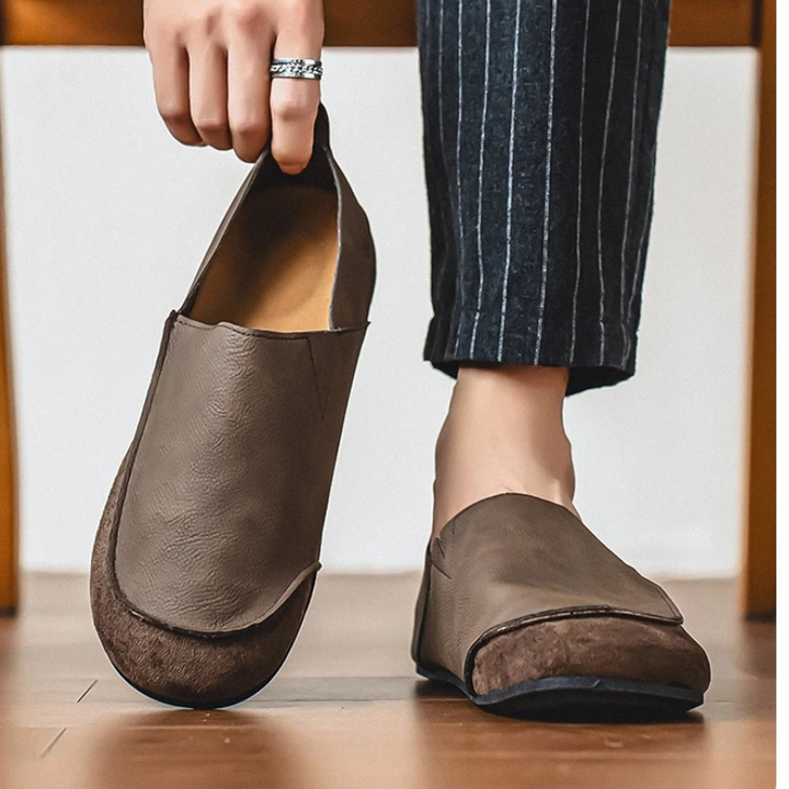 Lucente Suede & Leather Slip-Ons