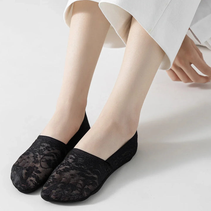 Floral Elegance Lace Socks
