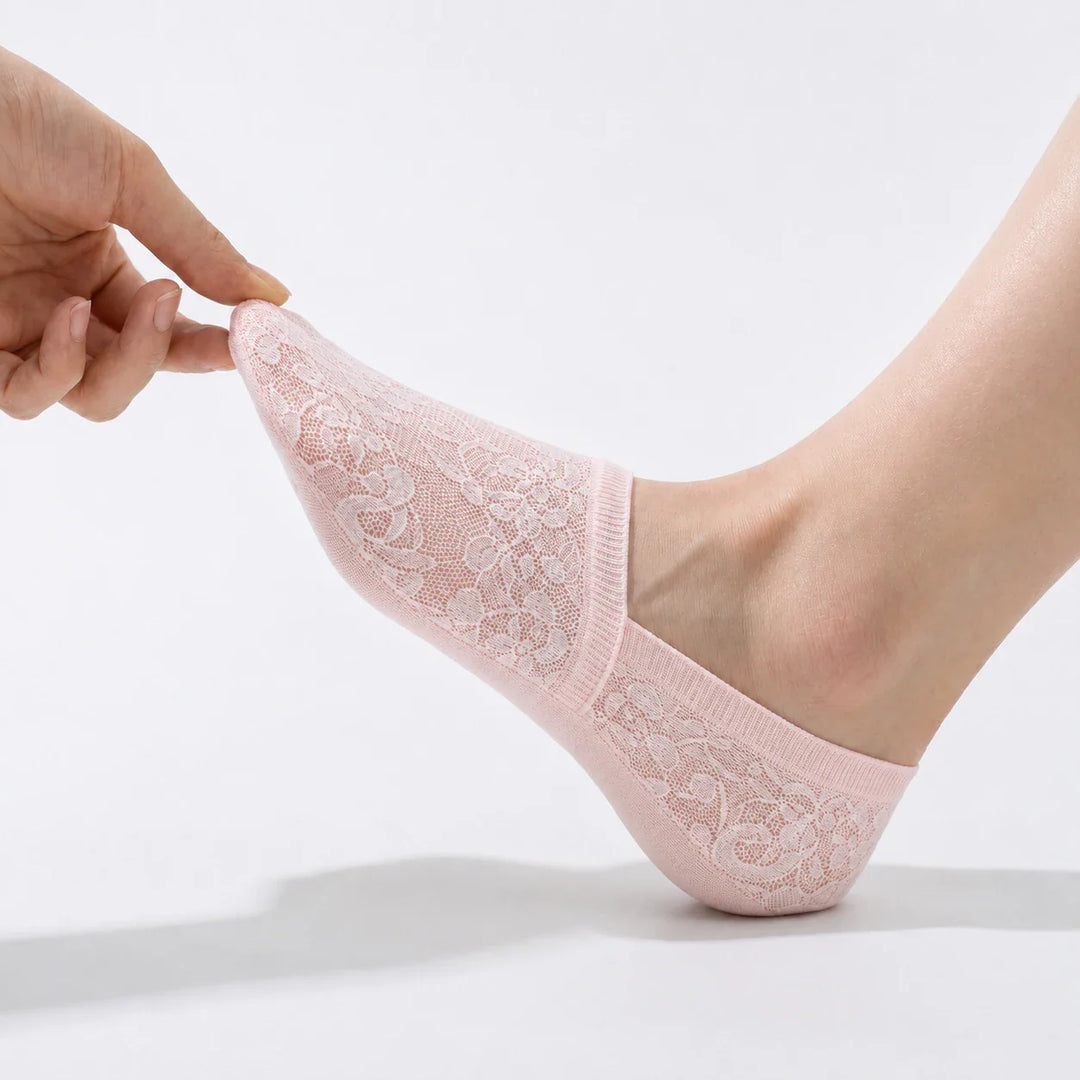 Floral Elegance Lace Socks