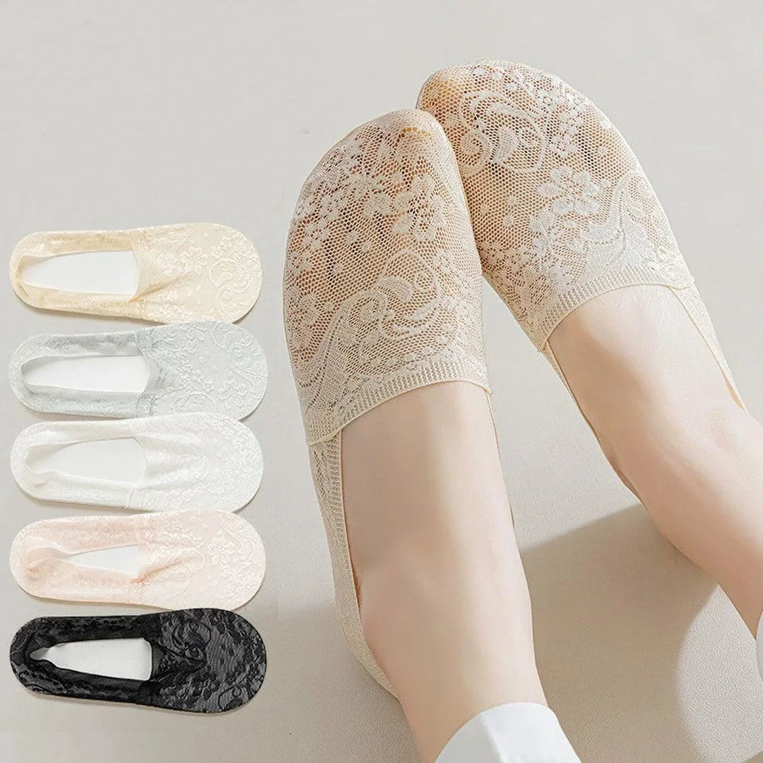 Floral Elegance Lace Socks