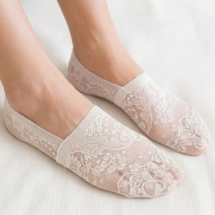 Floral Elegance Lace Socks