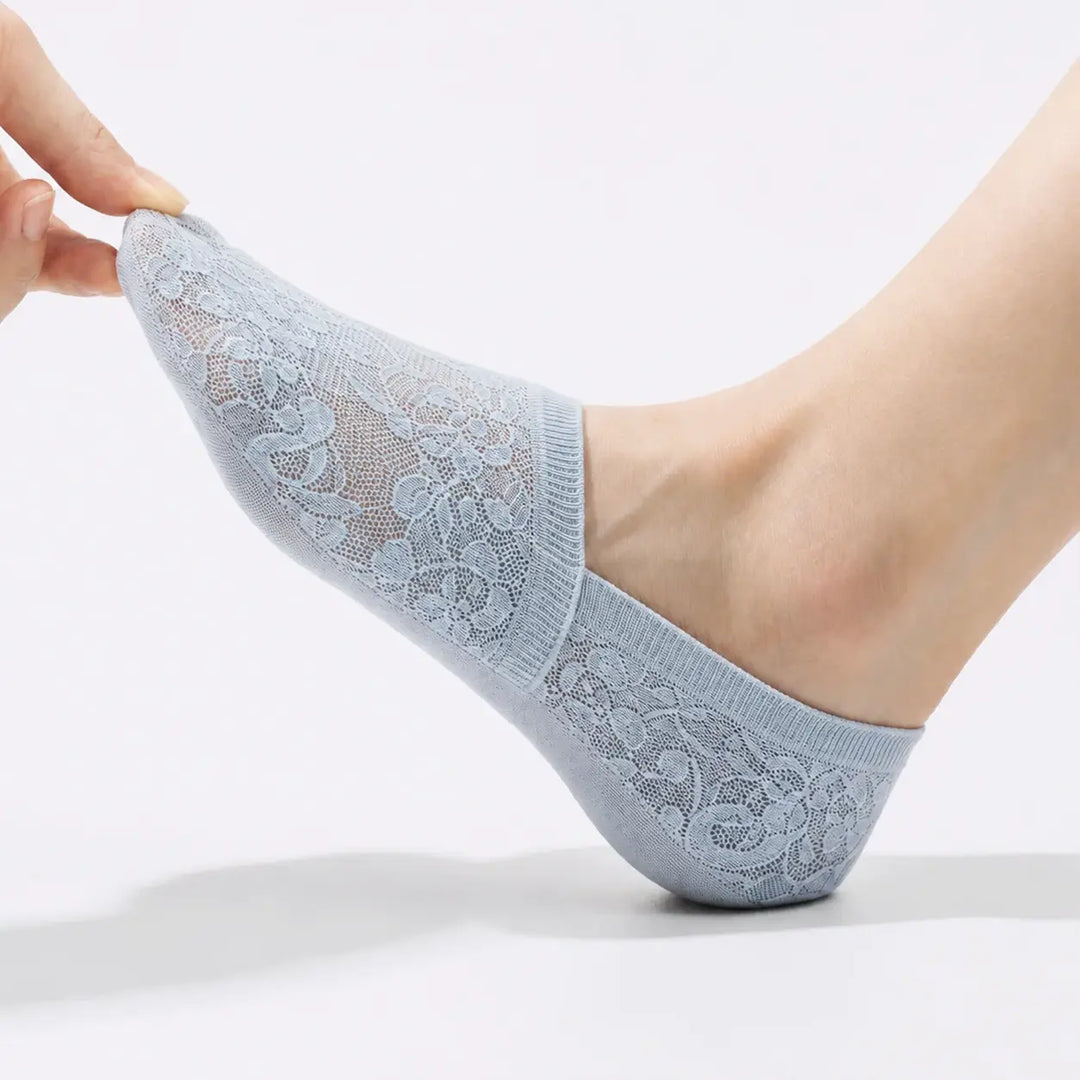 Floral Elegance Lace Socks