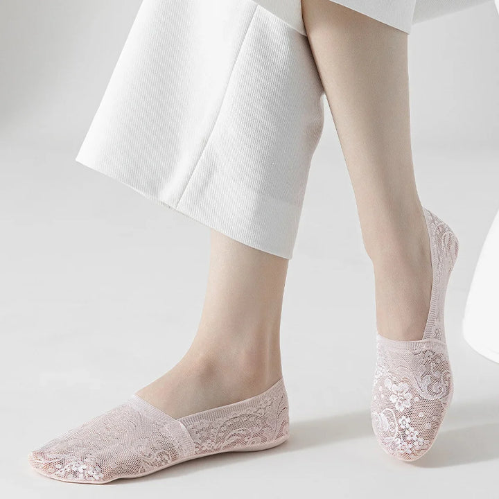 Floral Elegance Lace Socks