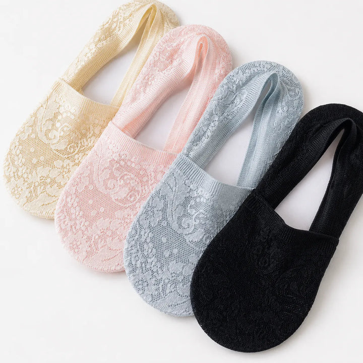 Floral Elegance Lace Socks