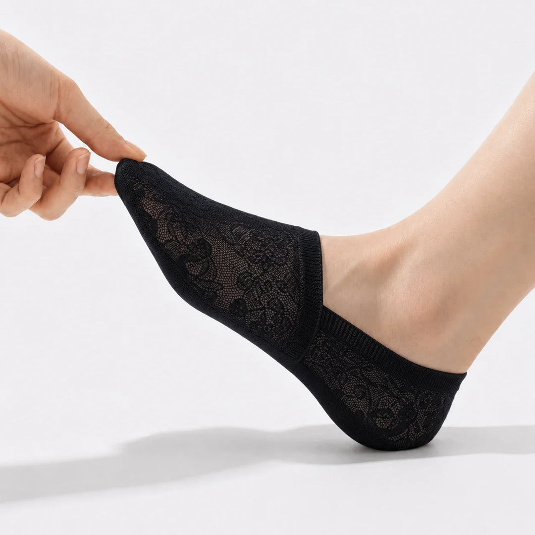 Floral Elegance Lace Socks