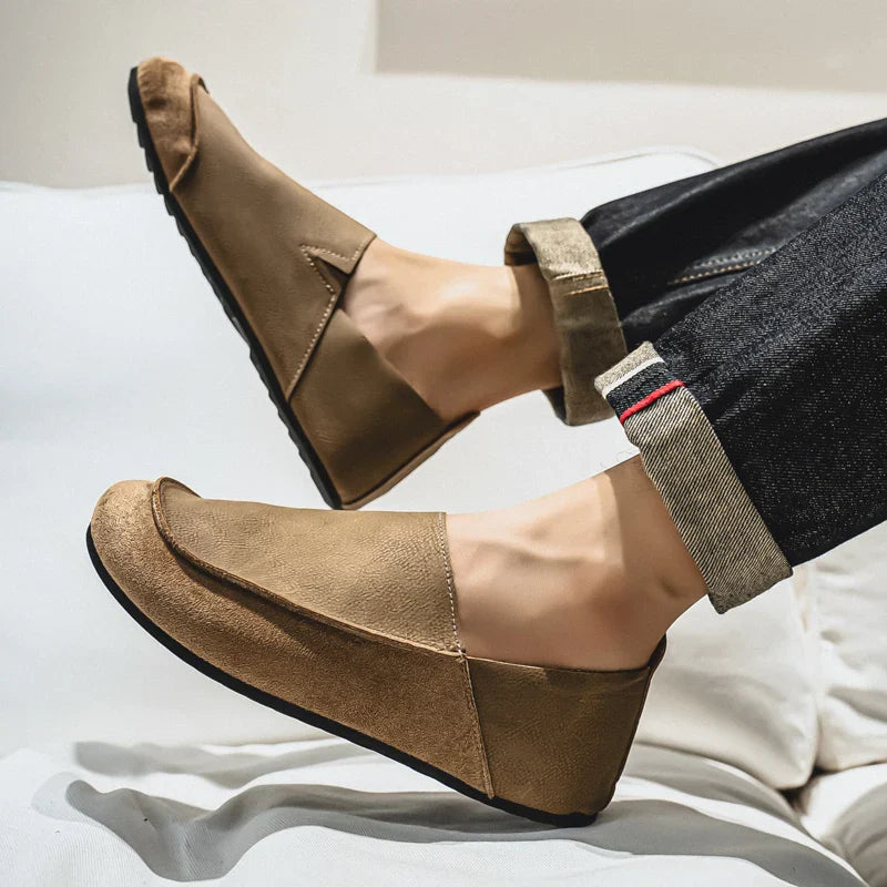 Lucente Suede & Leather Slip-Ons