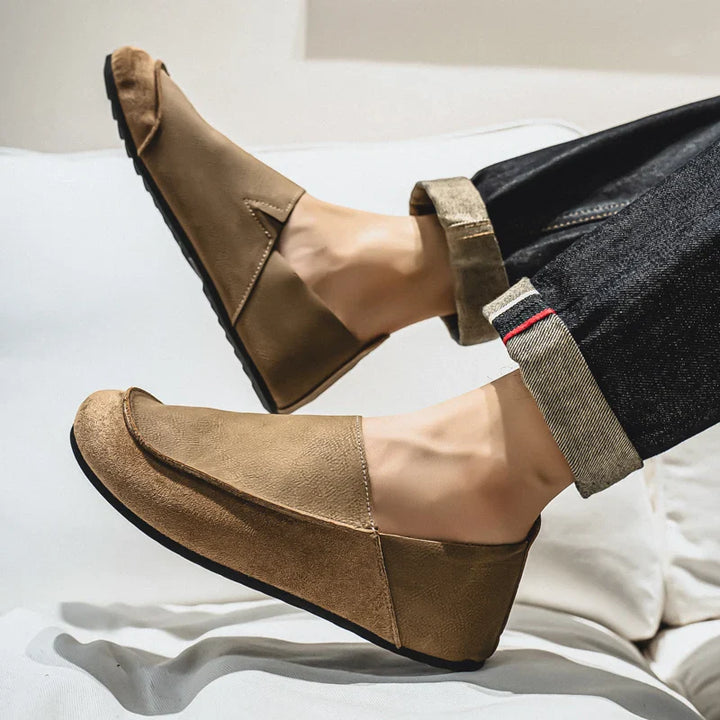Lucente Suede & Leather Slip-Ons