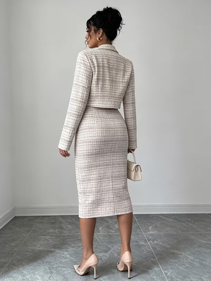 Celeste Plaid Tweed Set