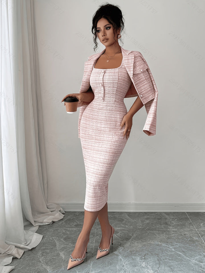 Celeste Plaid Tweed Set